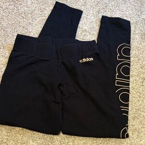 Adidas Black and Gold Leggings